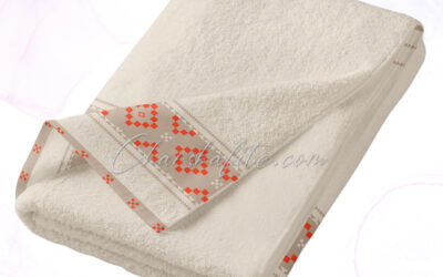 Хавлиена кърпа Фолклор – екрю, 70/140 см