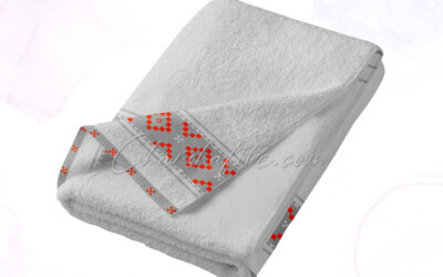 Хавлиена кърпа Фолклор – сиво, 50/90 см