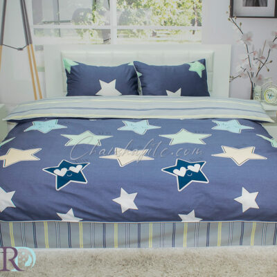 Спален комплект Звезди в синьо