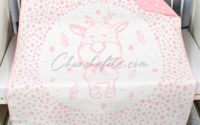 Бебешко памучно одеяло Еленче – розово