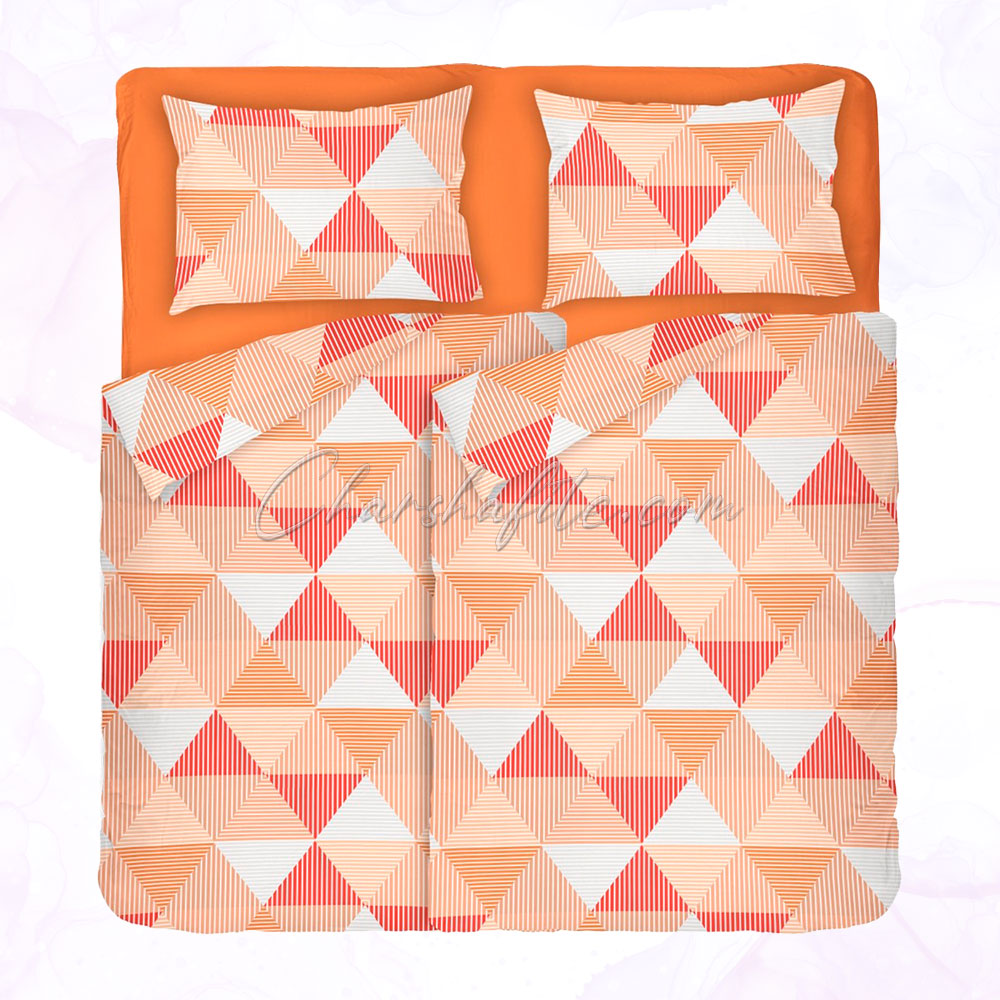 Двоен спален комплект Арлет в оранжево с два плика - Чаршафите
